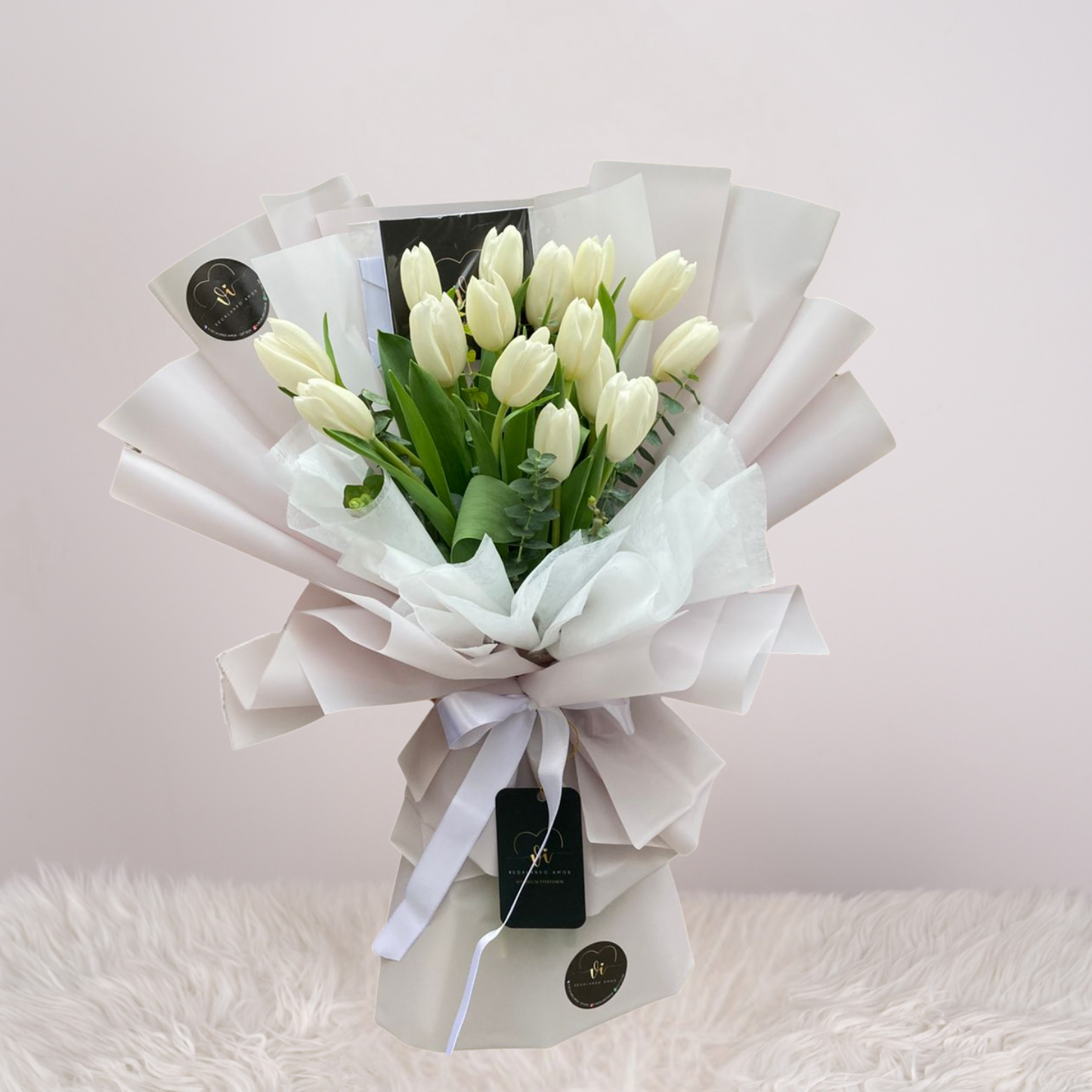 Ramo Giogia - 15 tulipanes Blancos