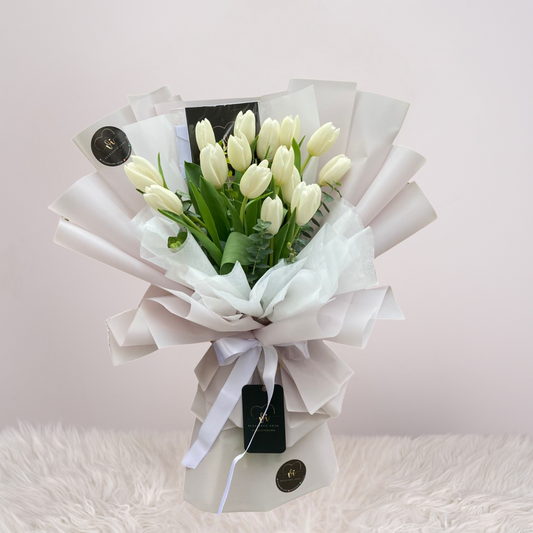Ramo Giogia - 15 tulipanes Blancos