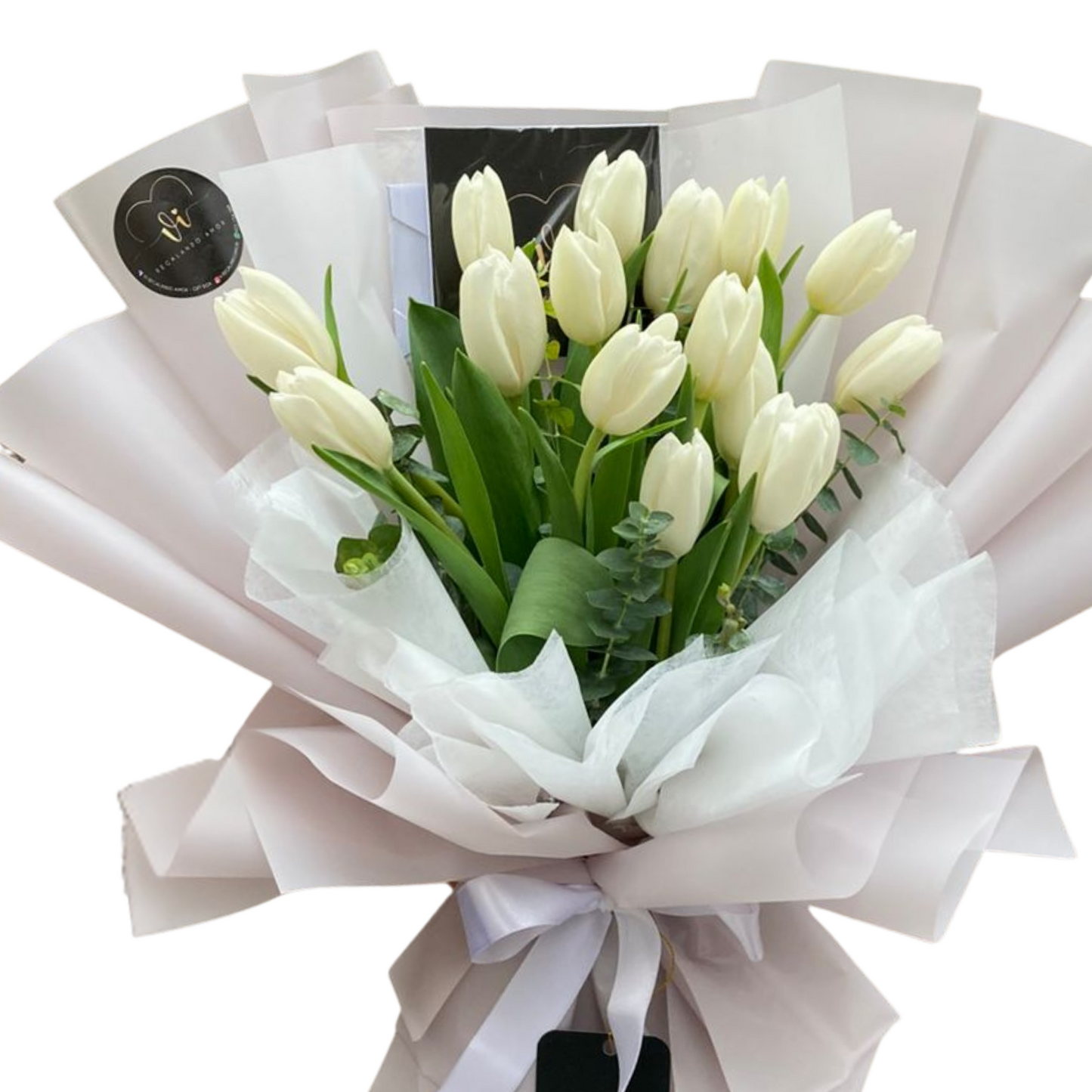 Ramo Giogia - 15 tulipanes Blancos
