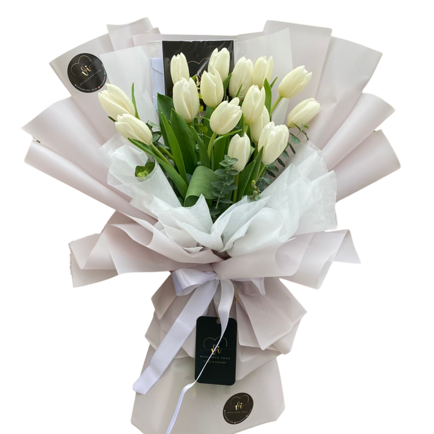 Ramo Giogia - 15 tulipanes Blancos