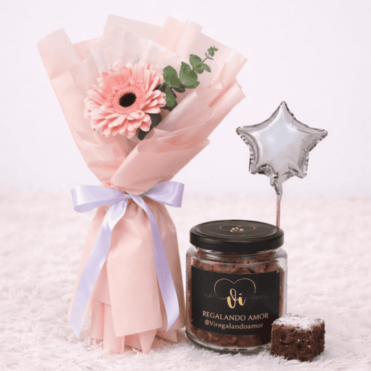Love Duo Gerbera - Brownie + gerbera