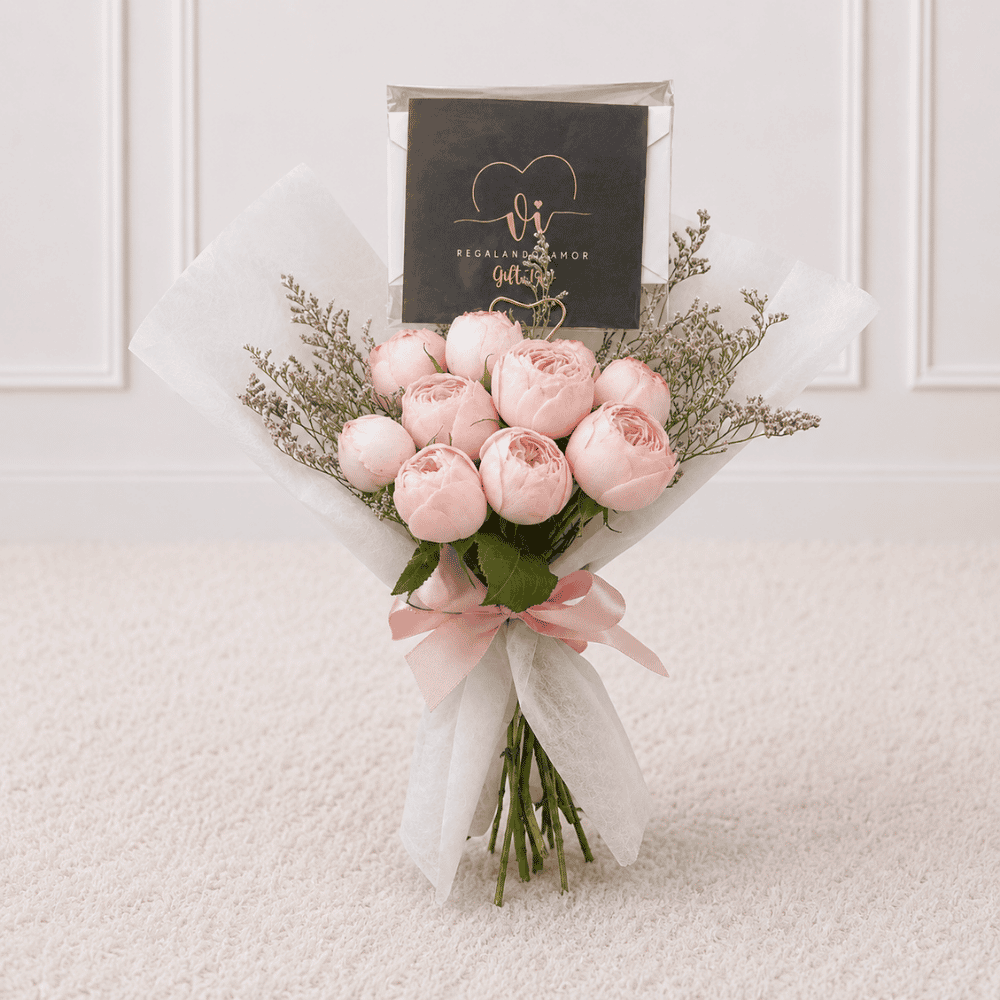 Mini Ramo Perfect Rosas Inglesas "Tipo Peonias"