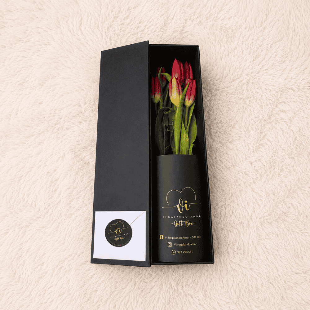 Box Luxury Tulipanes Rojos