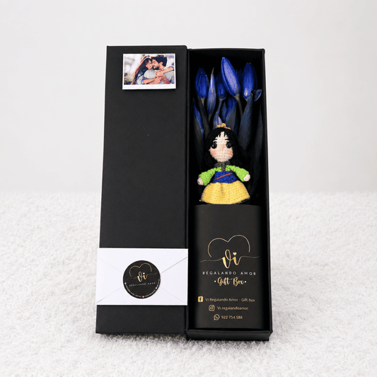 Box Luxury Tulipanes Azul + Mulán