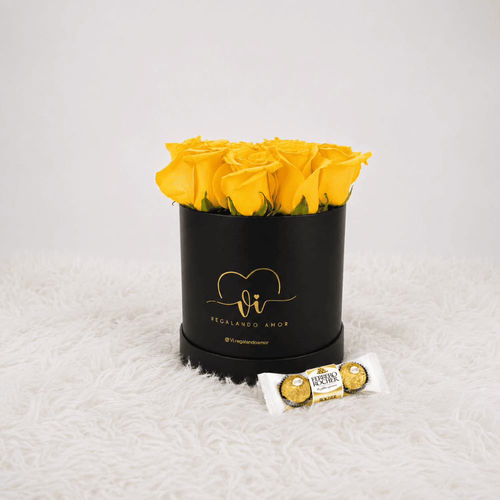 Box Dual - Box Clasico Rosas Amarillas + Ferrero Rocher 3u