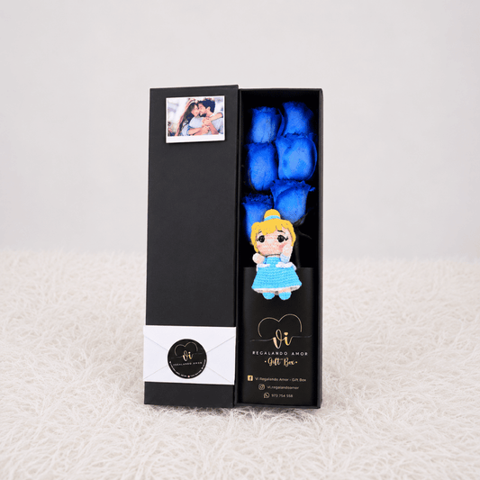 Box Luxury Rosas Azules + Cenicienta