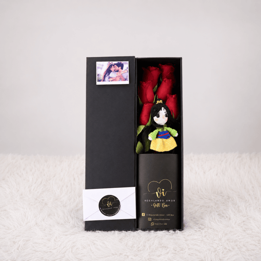 Box Luxury Rosas Rojas + Mulán