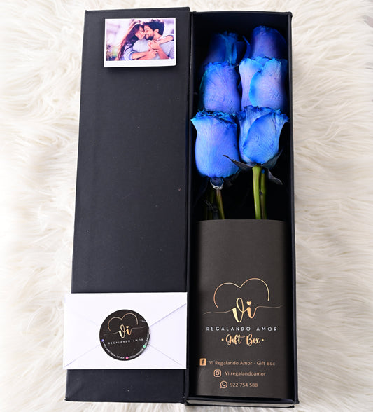 Box Luxury Rosas Azules