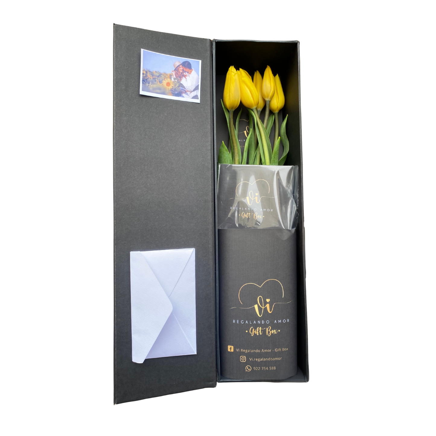 Box Luxury Tulipanes Amarillos - Tulipanes Pigmentados