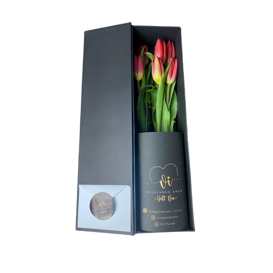 Box Luxury Tulipanes Rojos