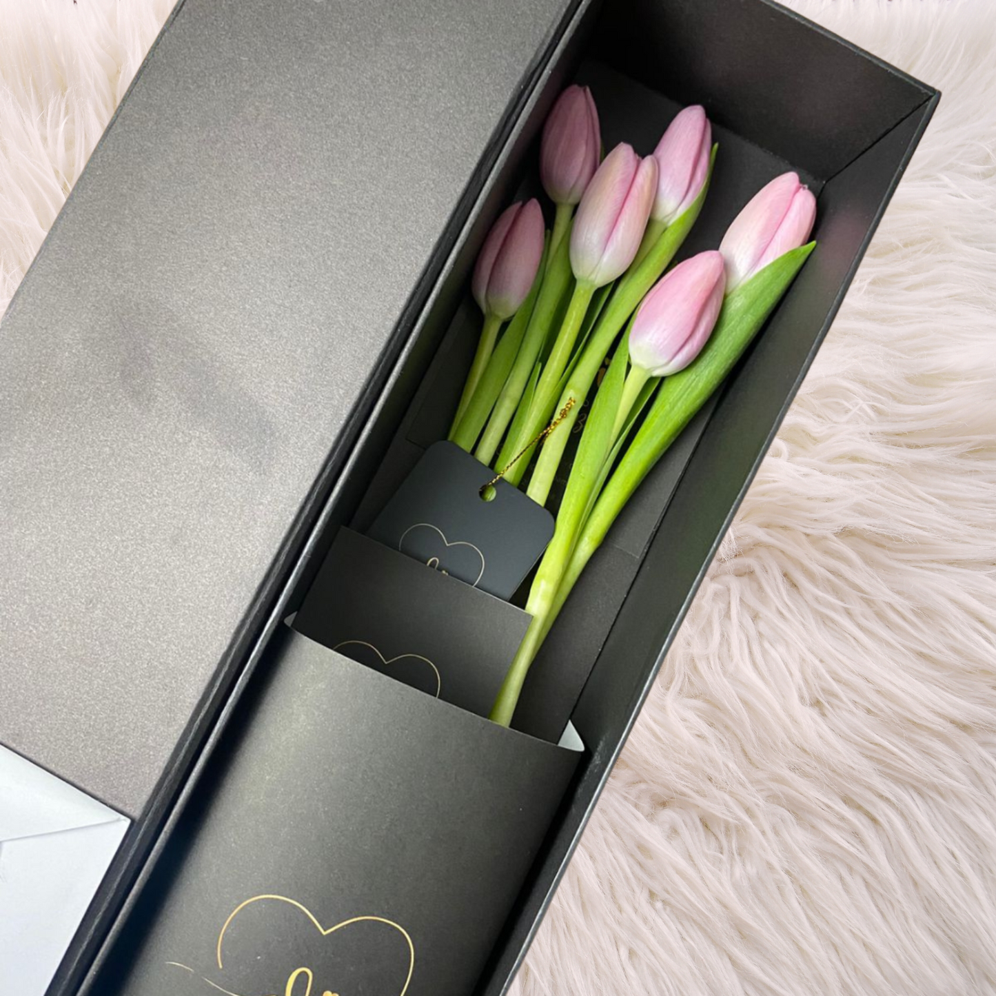 Box Luxury Tulipanes Rosados