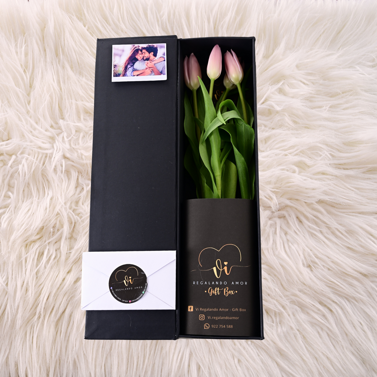 Box Luxury Tulipanes Rosados
