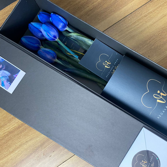 Box Luxury Tulipanes Azules