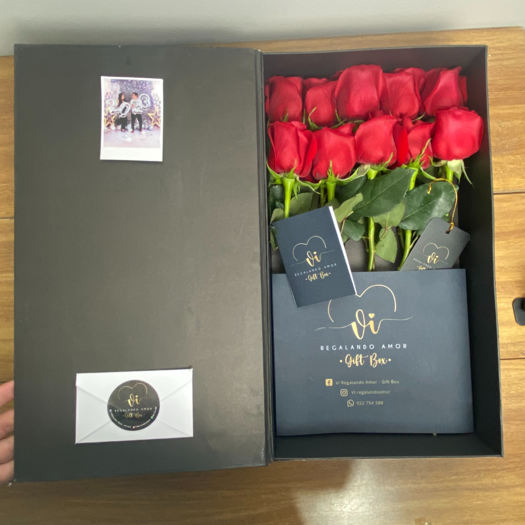 Box Luxury Real 10 rosas rojas