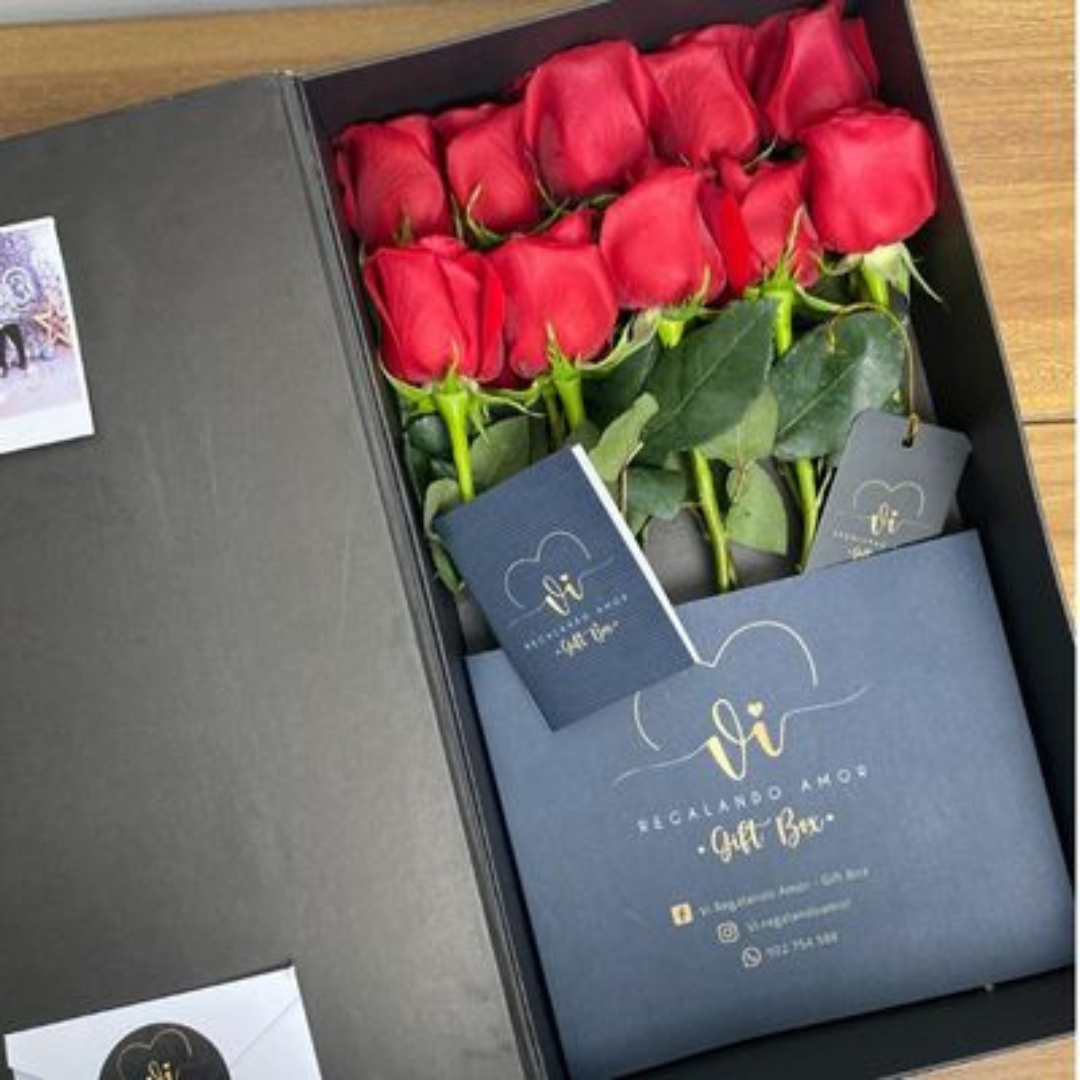 Box Luxury Real 10 rosas rojas